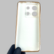 Чохол для Xiaomi POCO X6 глянсовий із золотою окантовкою із захистом камери на сяомі поко х6 білий 0008387 фото 2