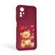 Чехол силиконовый Soft Touch с 3D принтом милый мишка для Xiaomi Redmi Note 12S 4G бордовый (Полная защита камеры) 0044863 фото 1