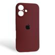 Чохол Silicone Case для Apple iPhone 16 бордовий (силіконовий, мікрофібра)