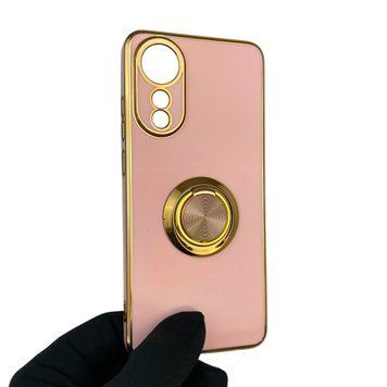 Чехол для OPPO A78 4G с кольцом-подставкой с золотой окантовкой на оппо а78 пудровый gs1 0020472 фото