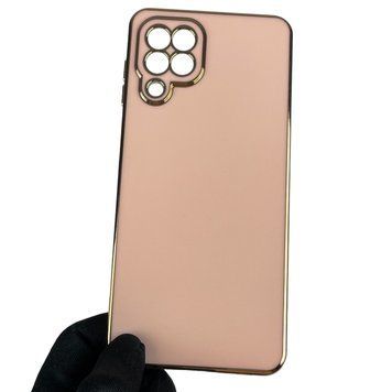 Чохол для Samsung Galaxy M22 4G (SM-M225F) із золотою окантовкою із захистом камери на самсунг м22 пудровий 0008291 фото