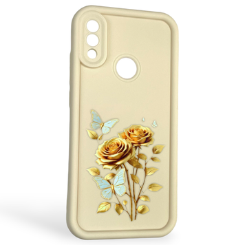 Чехол силиконовый Soft Touch с 3D принтом женским для Xiaomi Redmi Note 7 молочный (Полная защита камеры) 0043142 фото