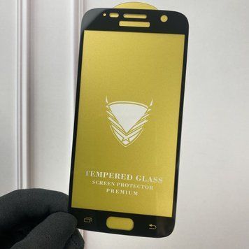 Захисне скло для телефону Samsung Galaxy S7 SM-G930 протиударне повноекранне на самсунг с7 г930 чорне 0000655 фото