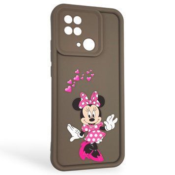 Чехол силиконовый оригинальный Soft Touch с 3D принтом волшебной минни маус для Xiaomi Redmi 10C коричневый (Полная защита камеры) 0049927 фото