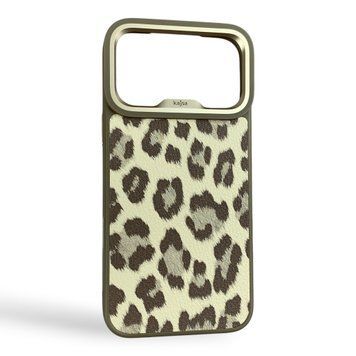 Чохол Kajsa Glamorous Leopard для iPhone 17 Pro Max бежевий Desert (MagSafe, металеве кільце камери, преміум) 0062013 фото