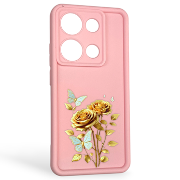 Чохол силіконовий Soft Touch з 3D принтом жіночим для Xiaomi Redmi Note 14S рожевий (Повний захист камери) 0043140 фото