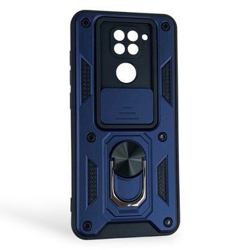 Чохол протиударний для Xiaomi Redmi Note 9 з магнітною пластиною зі шторкою на камері синій 0050919 фото