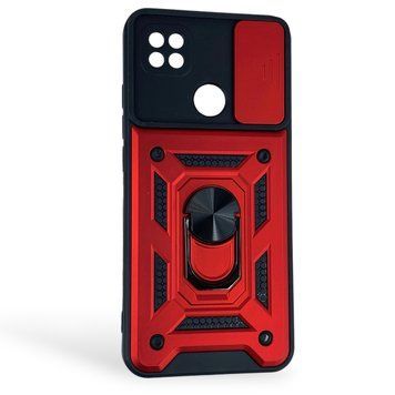Чохол протиударний для Xiaomi Redmi 10A з магнітною пластиною зі шторкою на камері червоний 0051034 фото