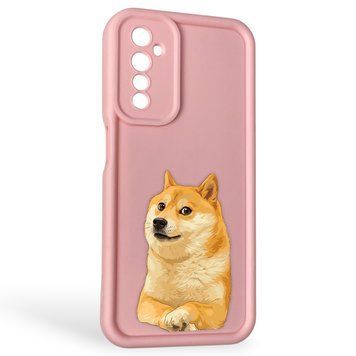 Чехол силиконовый Soft Touch с 3D принтом мема сибу для Realme 6 розовый (Полная защита камеры) 0048063 фото
