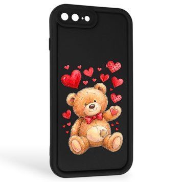 Чохол силіконовий Soft Touch з 3D принтом милий ведмедик для Apple iPhone 7 Plus чорний (Повний захист камери) 0044969 фото