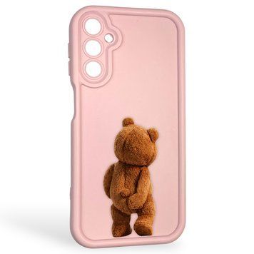 Чехол силиконовый оригинальный Soft Touch с 3D принтом смешного теда мишки для Samsung Galaxy A24 (SM-A245F) пудровый (Полная защита камеры) 0048640 фото