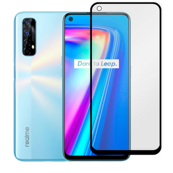 Защитное стекло для телефона Realme 7 противоударное полноэкранное на реалми 7 черное 0038632 фото
