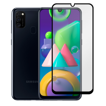 Защитное стекло для телефона Samsung Galaxy A03s (SM-A037F) противоударное на самсунг а03с черное 0038682 фото