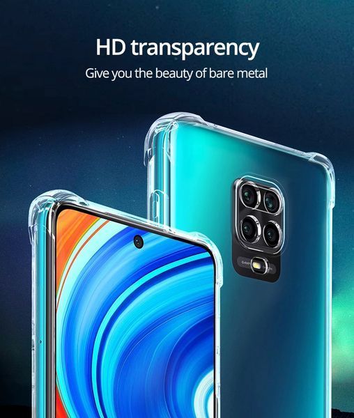 Чохол для Xiaomi Redmi Note 9 Pro з бронь кутами кути вище екрана протиударний на сяомі редмі нот 9 про прозорий 0000454 фото