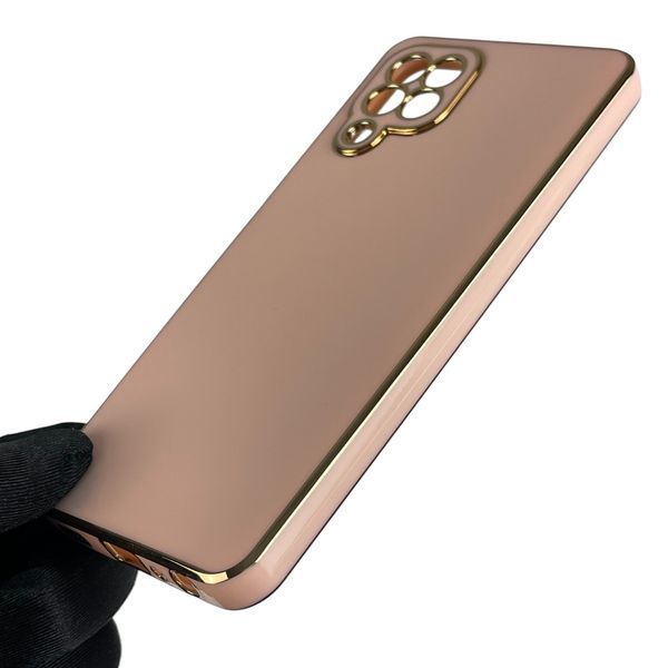 Чохол для Samsung Galaxy M22 4G (SM-M225F) із золотою окантовкою із захистом камери на самсунг м22 пудровий 0008291 фото