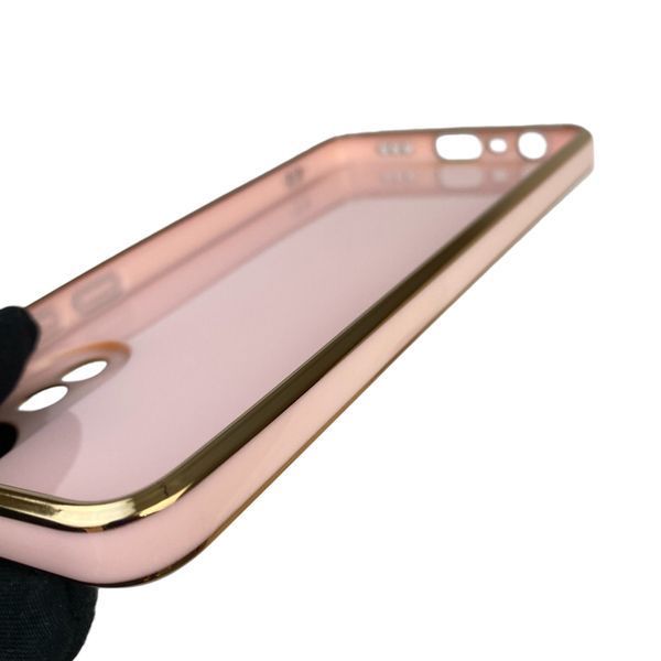Чохол для OPPO A78 4G з кільцем-підставкою із золотою окантовкою на оппо а78 пудровий gs1 0020472 фото