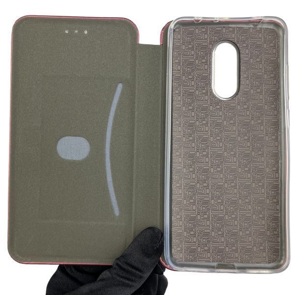 Чохол-книжка для Xiaomi Redmi 5 з підставкою на сяомі редмі 5 бордова 0001685 фото