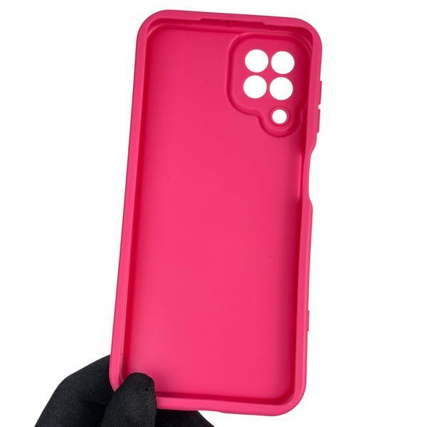 Чохол силіконовий оригінальний Soft Touch з 3D принтом злого кота для Samsung Galaxy A22 4G (SM-A225F) малиновий (Повний захист камери) 0046418 фото