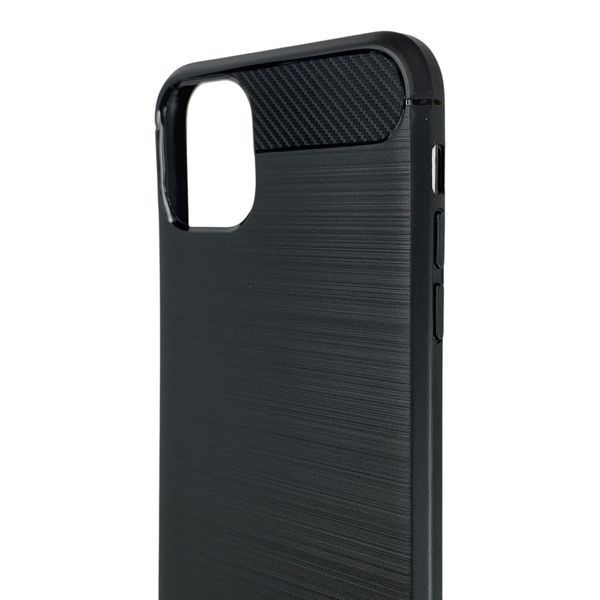Чохол для телефона Apple iPhone 11 Pro Max карбоновий протиударний з високими бортами чорний 0051724 фото