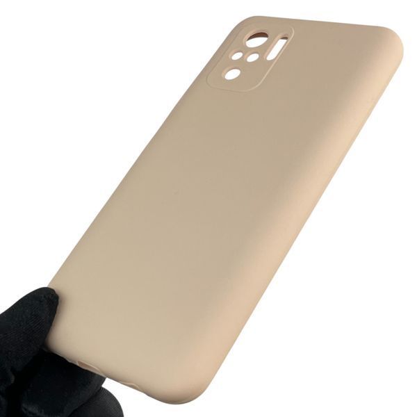 Чехол для Xiaomi Redmi Note 10 силиконовый с микрофиброй нескользящий на сяоми редми нот 10 пудровый 0032616 фото
