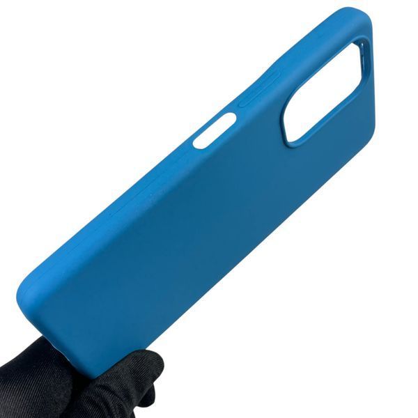 Чехол для Tecno Camon 19 Pro (CI8n) силиконовый с микрофиброй нескользящий на техно камон 19 про синий 0032244 фото