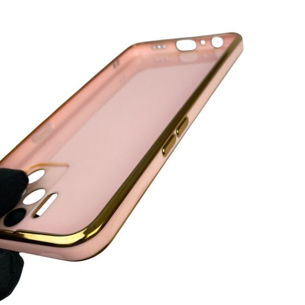Чехол для OPPO Reno 5 Lite с защитой камеры с золотой окантовкой на оппо рено 5 лайт пудровый gs1 0019599 фото