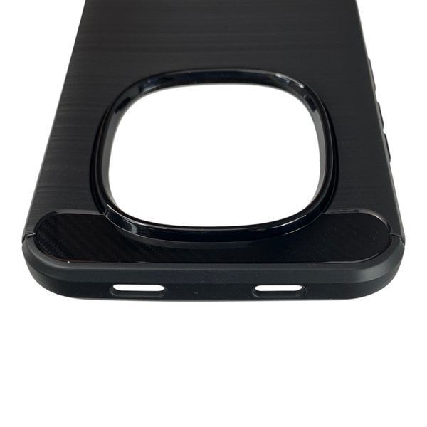Чохол для телефона Xiaomi Redmi Note 15 Pro 5G карбоновий протиударний з високими бортами чорний 0052388 фото