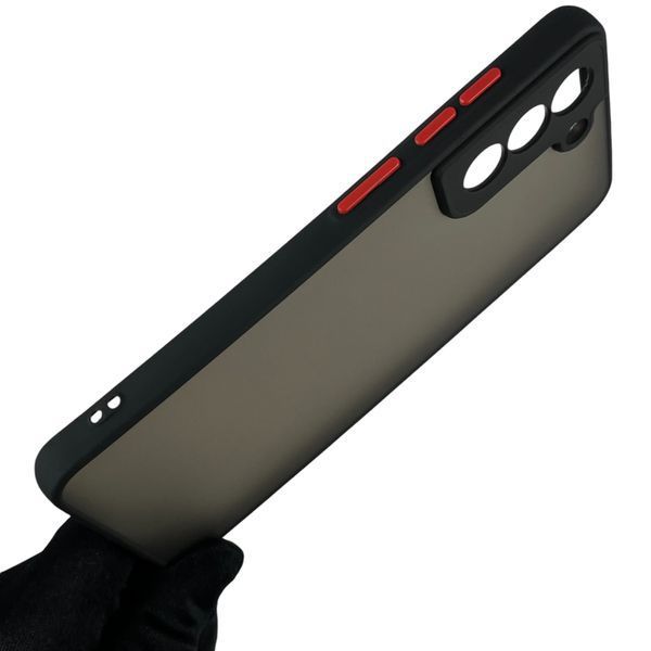 Чохол для Samsung Galaxy S21 FE (SM-G990B) матовий з високими бортами з захистом камери на самсунг с21 фе чорний 0012152 фото