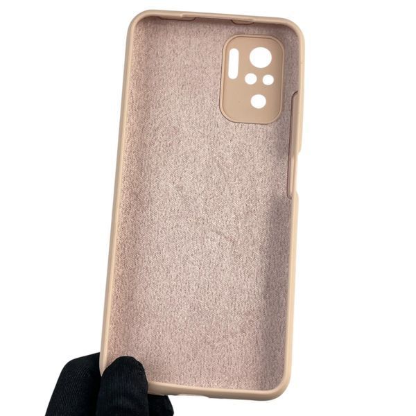 Чехол для Xiaomi Redmi Note 10 силиконовый с микрофиброй нескользящий на сяоми редми нот 10 пудровый 0032616 фото
