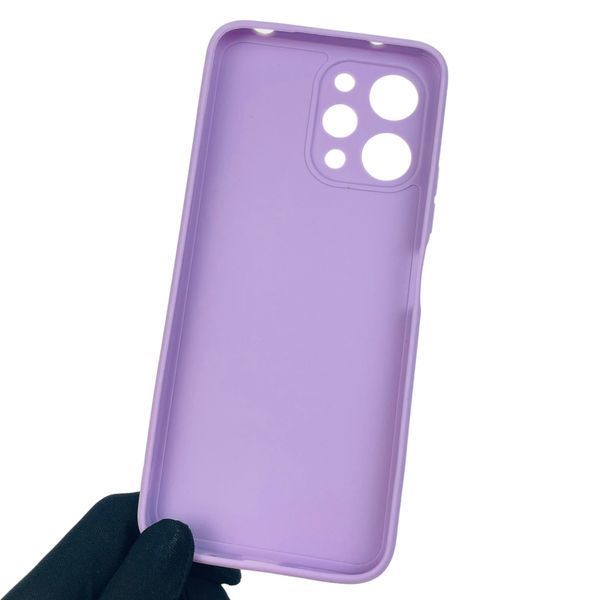 Чехол для Xiaomi Redmi 12 4G однотонный с квадратными гранями с защитой камеры на сяоми редми 12 4г сиреневый 0001206 фото
