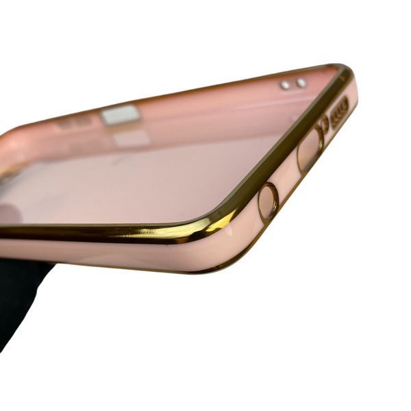 Чохол для Xiaomi Poco X3 з кільцем-підставкою із золотою окантовкою на сяомі поко х3 пудровий gs1 0020767 фото
