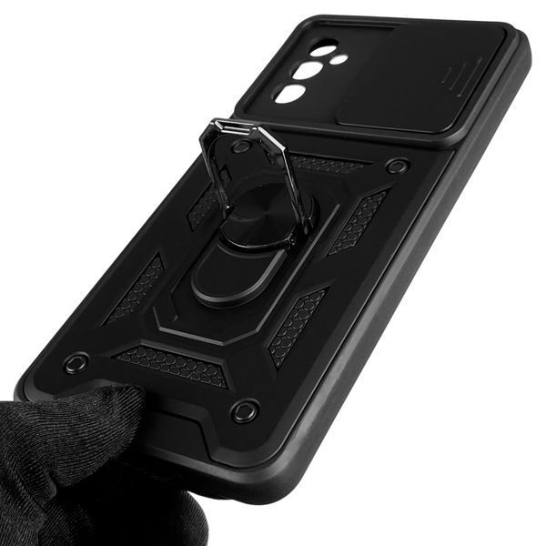 Чохол Samsung Galaxy M52 5G (SM-M526B) броньований з кільцем зі шторкою на камеру на самсунг м52 чорний 0008419 фото
