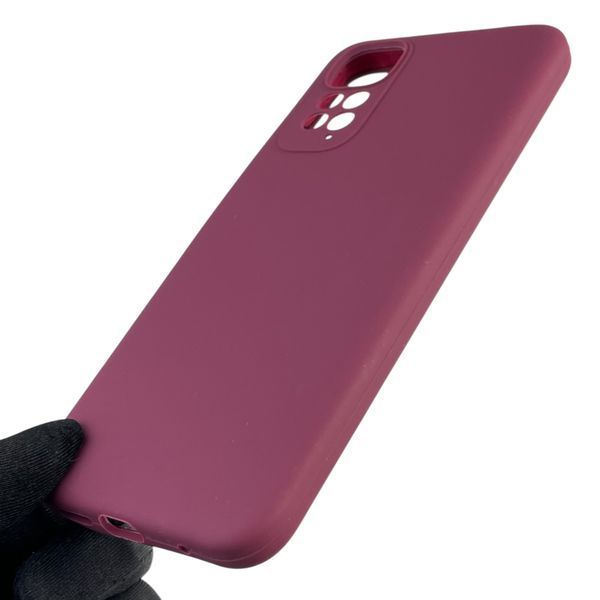 Чехол для Xiaomi Redmi Note 11S силиконовый с микрофиброй нескользящий на сяоми редми нот 11с бордовый 0032697 фото