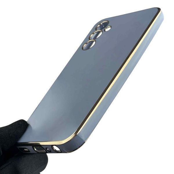Чохол для Samsung Galaxy M34 5G (SM-M346) жіночий із золотою окантовкою із захистом камери на самсунг м34 5г синій 0012203 фото