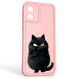 Чехол силиконовый оригинальный Soft Touch с 3D принтом злой котик для Motorola Moto E13 (PAXT0034) розовый (Полная защита камеры) 0046217 фото 1