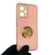 Чехол для Xiaomi Poco X5 5G с кольцом-подставкой с золотой окантовкой на поко х5 пудровый gs1