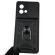 Чохол для Motorola Moto G84 PAYM0011RS броньований з кільцем зі шторкою на камеру на моторола г84 чорний 0001767 фото