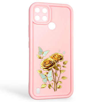 Чехол силиконовый Soft Touch с 3D принтом женским для Realme C25Y розовый (Полная защита камеры) 0042578 фото