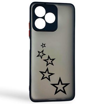 Чохол для телефона Realme C53 с 3D принтом зірочки із захистом камери чорний 0059220 фото