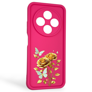 Чехол силиконовый Soft Touch с 3D принтом женским для Xiaomi Redmi A4 5G малиновый (Полная защита камеры) 0042956 фото