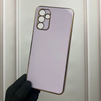 Чехол для Samsung Galaxy A04s SM-A047F глянцевый с золотой окантовкой защитой камеры на самсунг а04с сиреневый 0000003 фото