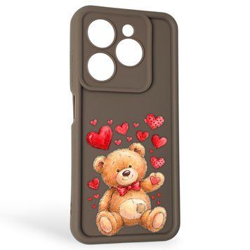 Чохол силіконовий Soft Touch з 3D принтом милий ведмедик для TECNO Spark Go 2024 (BG6) коричневий (Повний захист камери) 0045025 фото