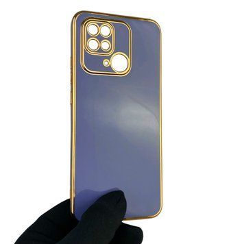 Чохол для Xiaomi Redmi 10C глянцевий із захистом камери із золотою окантовкою на сяомі редмі 10с синій gs1 0019903 фото