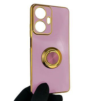Чехол для Realme C55 с кольцом-подставкой с золотой окантовкой на реалми с55 черничный gs1 0020526 фото