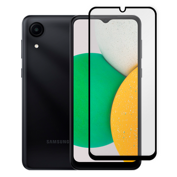 Защитное стекло для телефона Samsung Galaxy A03 core (SM-A032F) противоударное на самсунг а03 кор черное 0038683 фото