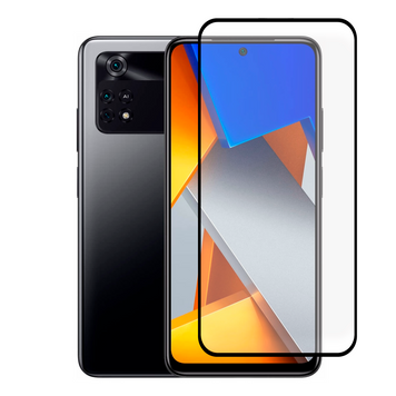 Защитное стекло для телефона Xiaomi POCO M4 Pro 4G противоударное полноэкранное на сяоми поко м4 про 4г черное 0038906 фото