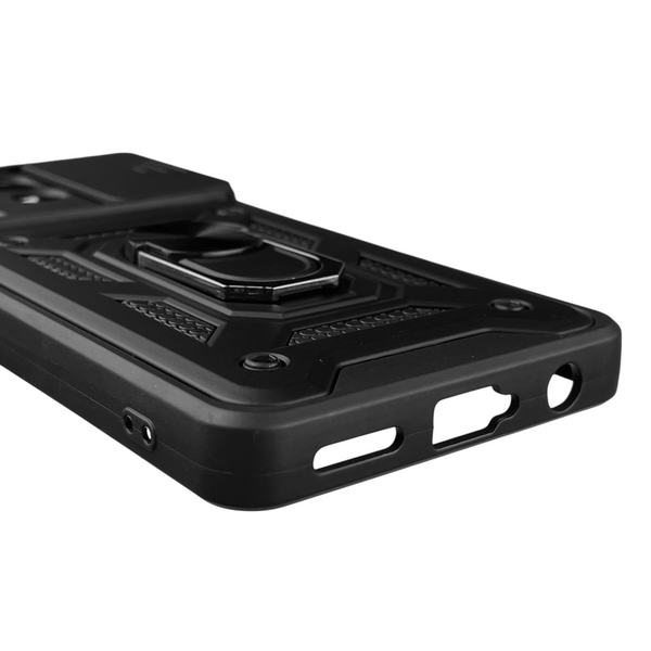 Чохол для Infinix Hot 40 броньований з кільцем-тримачем підставкою зі шторкою на інфінікс хот 40 чорний rg1 0016078 фото