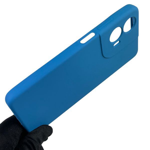 Чехол для Motorola Moto G04s силиконовый с микрофиброй нескользящий на моторола г04с синий 0031734 фото