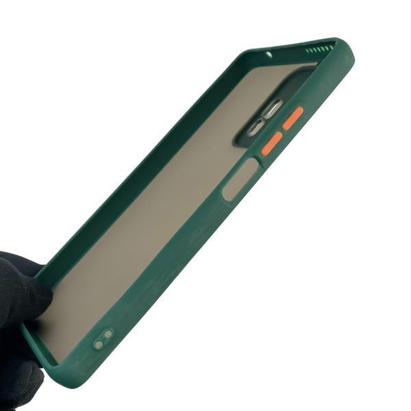 Чохол для телефона Xiaomi 11T Pro з високими бортами із захистом камери на сяомі 11т про темно-зелений 0026159 фото