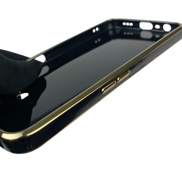 Чохол для OPPO A52 з кільцем-підставкою із золотою окантовкою на оппо а52 чорний gs1 0020443 фото